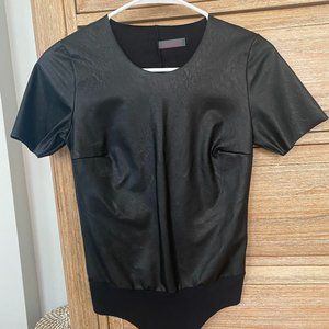 Never Worn  Commando Faux Leather Tee Bodysuit